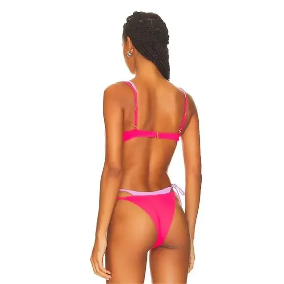 Two Tone Underwire L*Space Seam-free Fused Zendaya Bikini Top Pink Lilac sz S